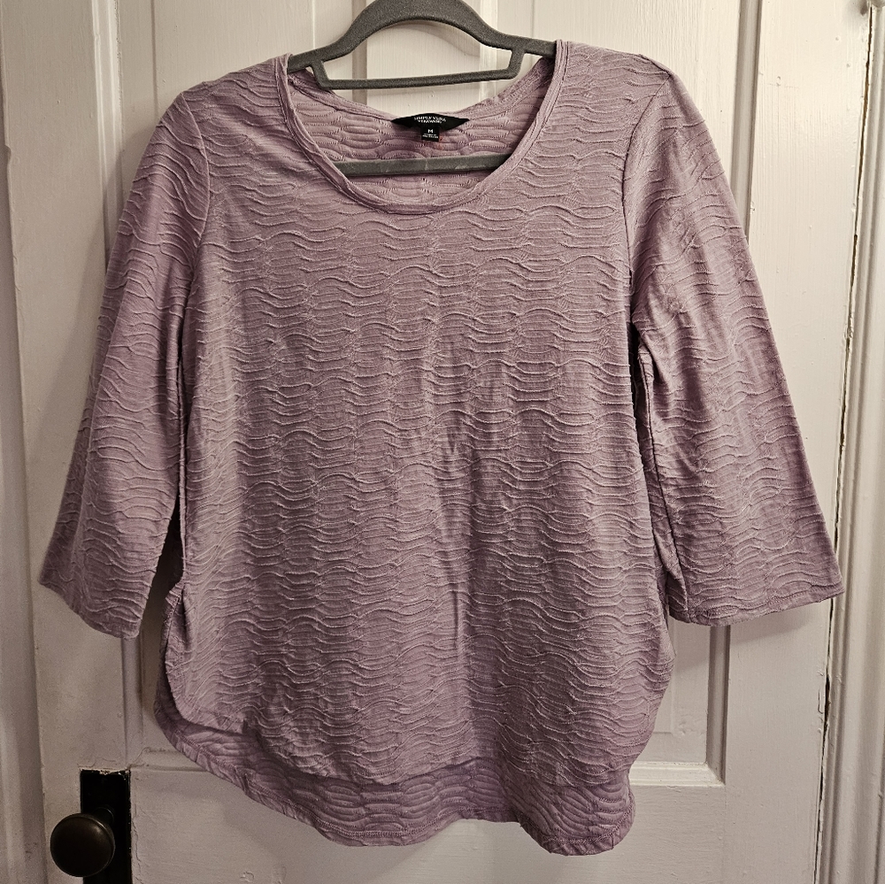 SimpleVera Vera Wang Women's Lavender Long Sleeve  Shirt size Medium